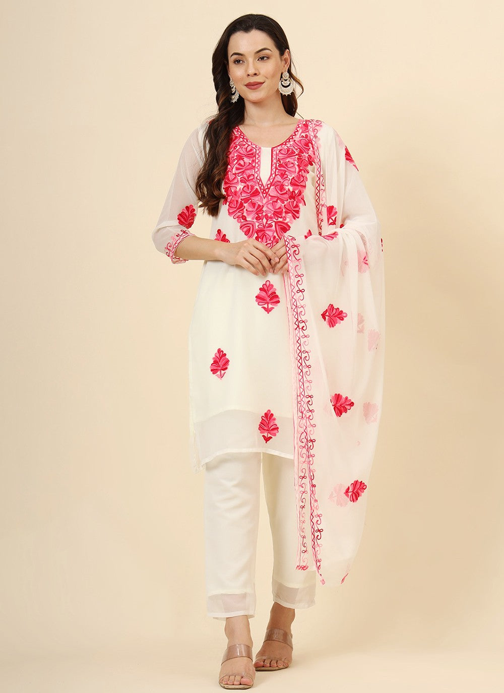 Georgette Pant Style Suit - T3453