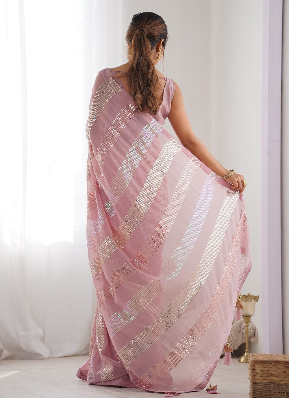 Embroidered, Sequins Georgette Saree - S12066