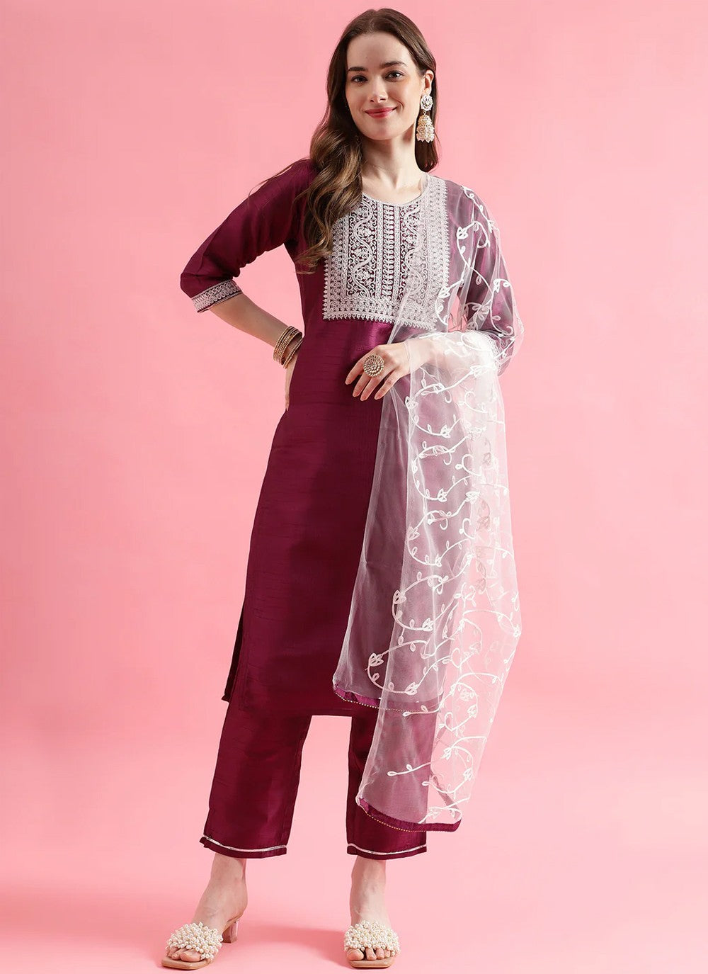 Silk Blend Salwar Suit - T1570