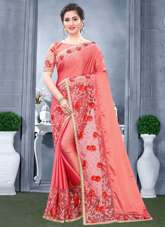 Traditional Embroidered Rangoli Saree - S0463