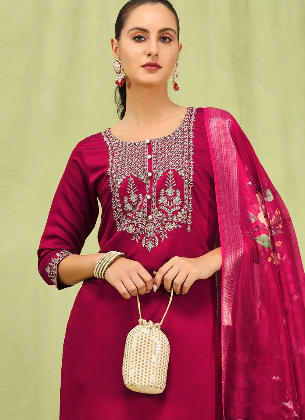 Silk Blend Salwar Suit - T3670