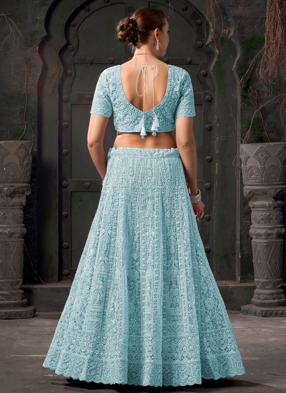 Embroidered Net Readymade Lehenga Choli - L2304