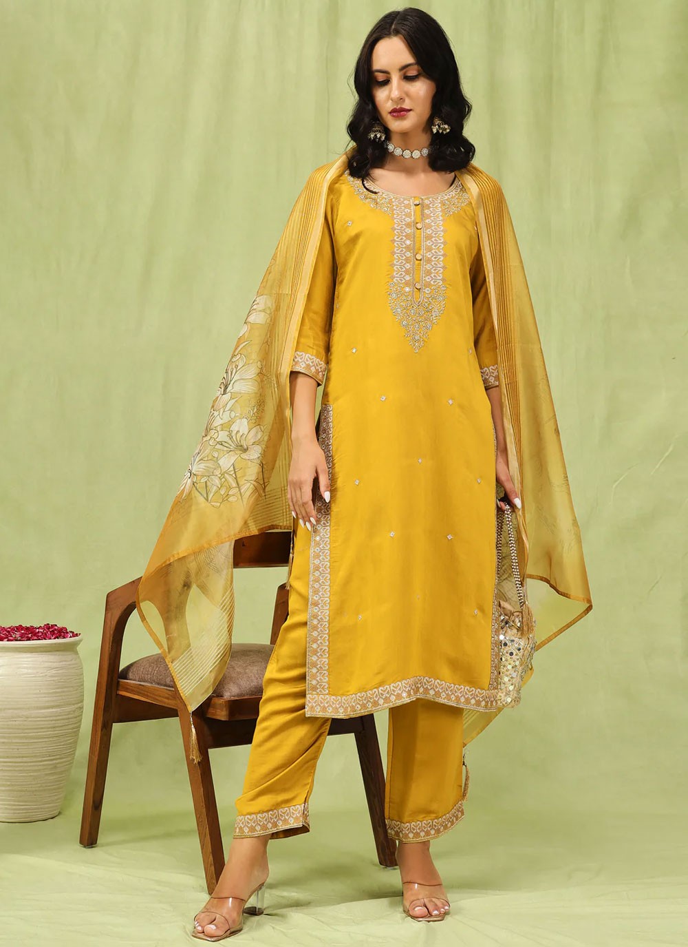 Silk Blend Salwar Suit - T3670