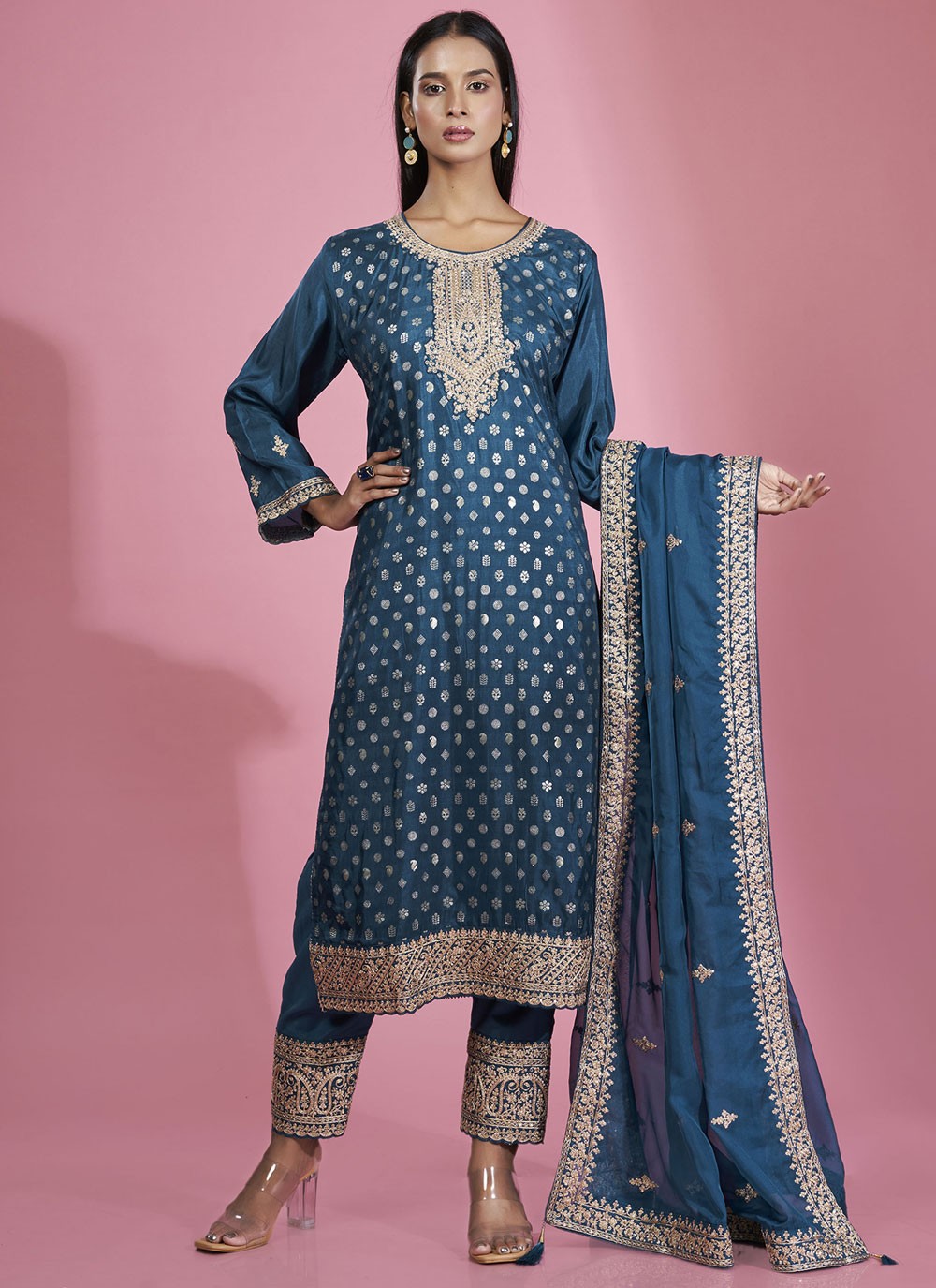 Silk Salwar Suit - T3823