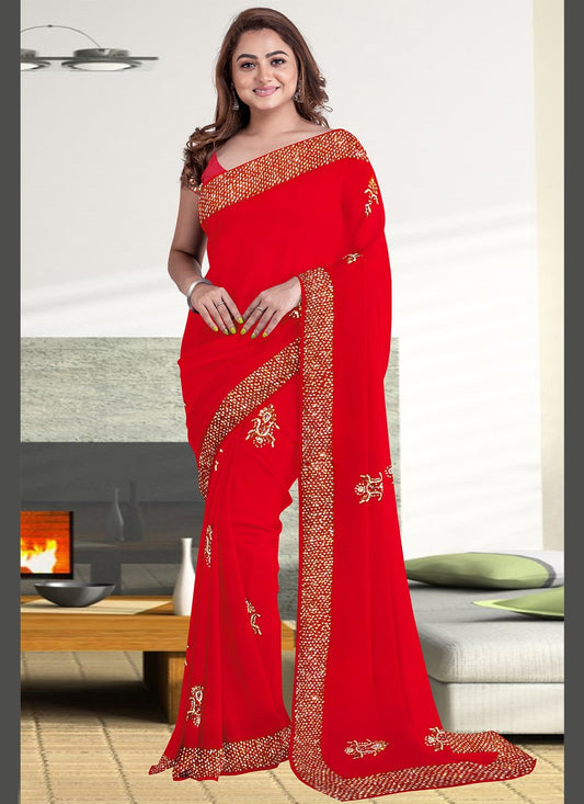 Classic Cutdana Faux Georgette Saree - S0468