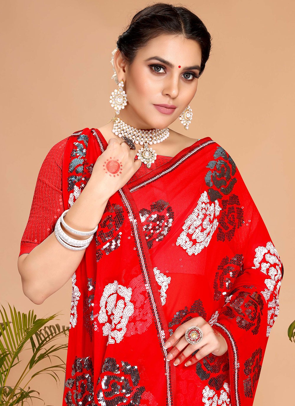 Saree Embroidered Georgette Saree - S2310