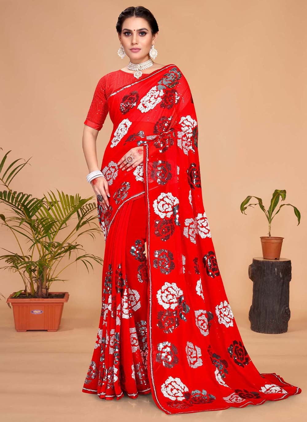 Saree Embroidered Georgette Saree - S2310