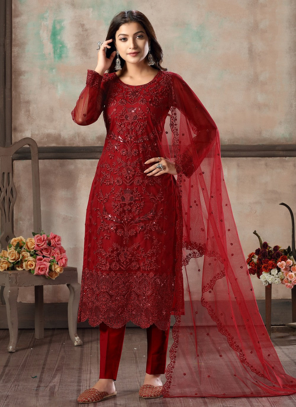 Net Salwar Suit - T082