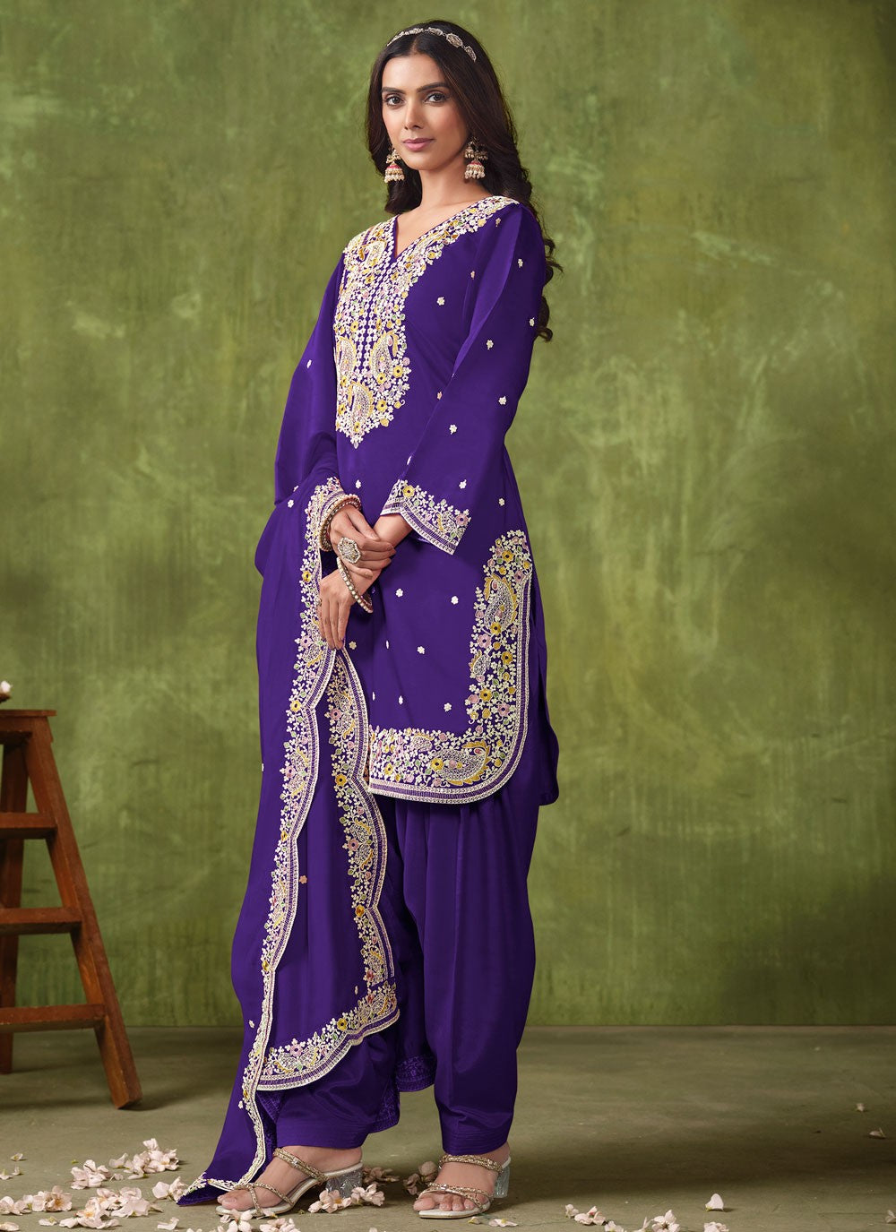 Chanderi Salwar Suit - T3095