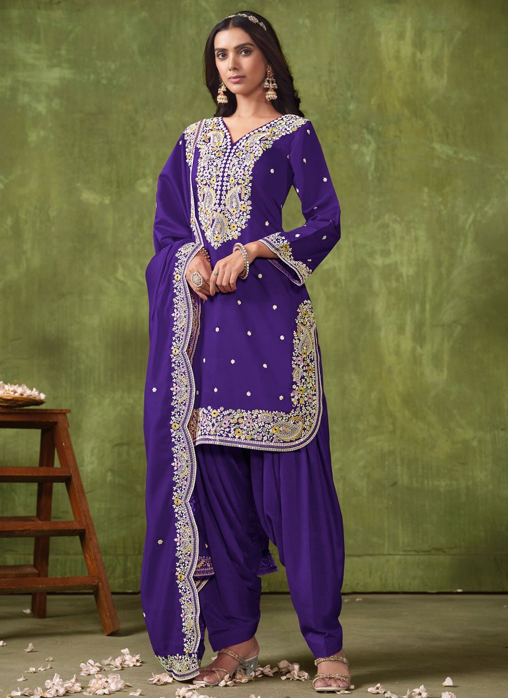 Chanderi Salwar Suit - T3095