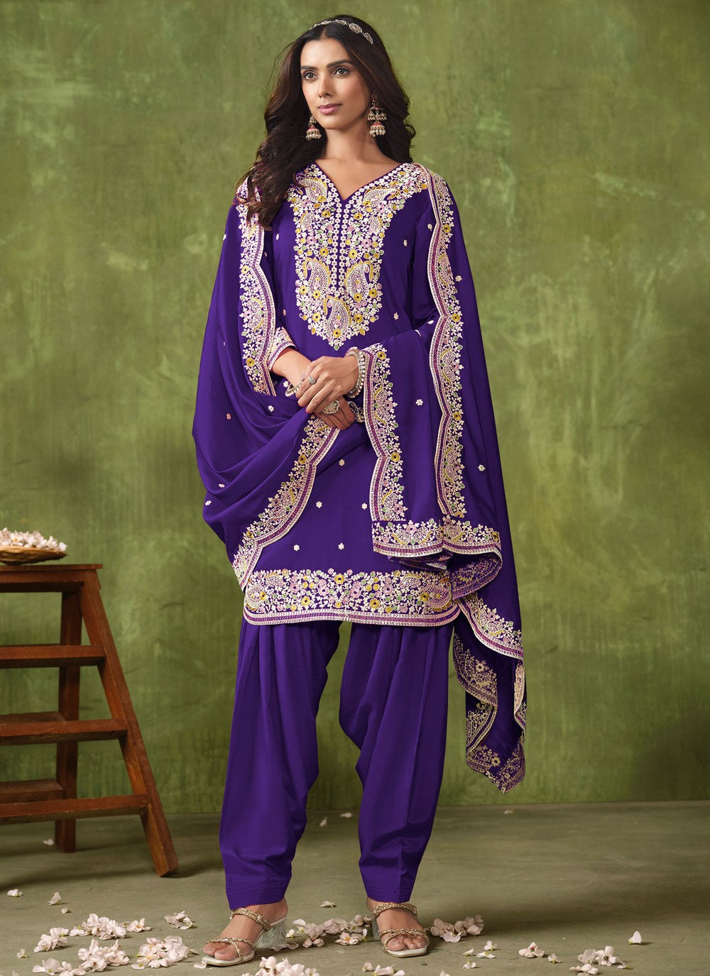 Chanderi Salwar Suit - T3095