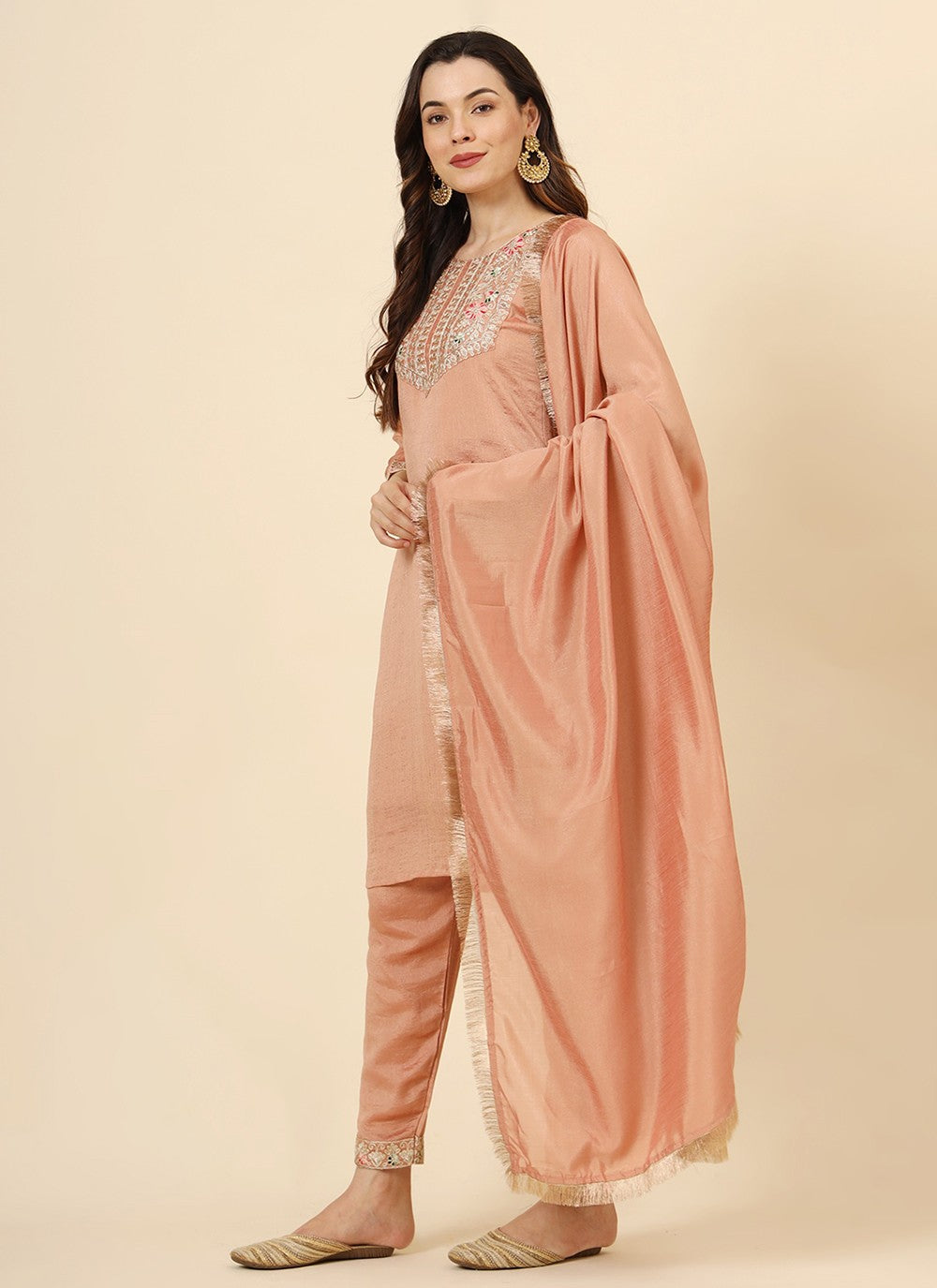 Vichitra Silk Pant Style Suit - T3465