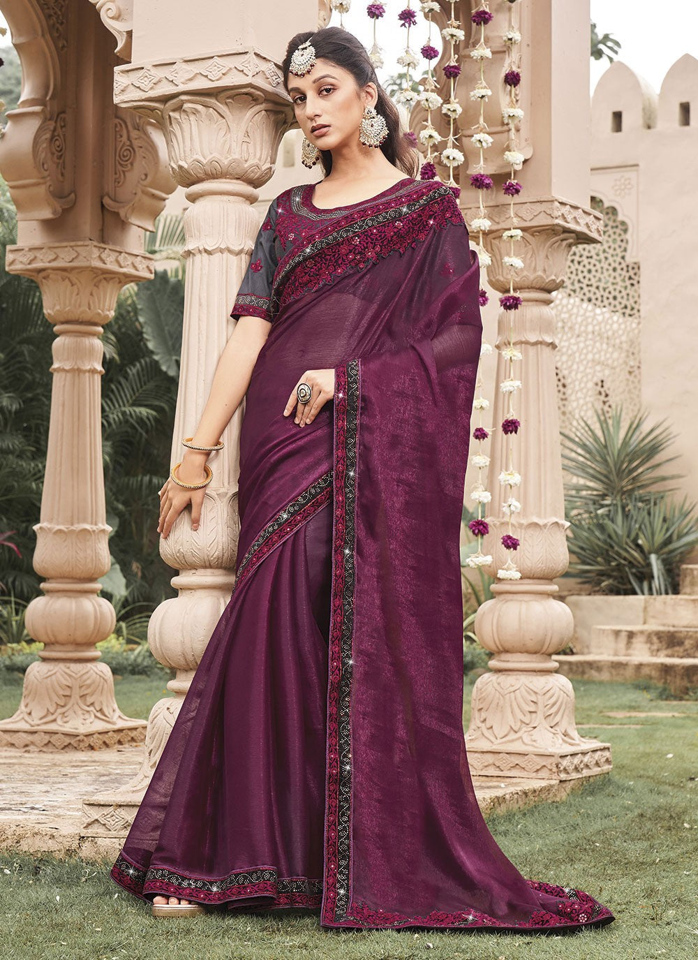 Classic Designer Shimmer Saree - S4863