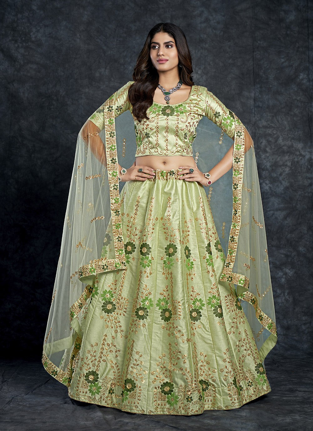 Dimond Silk A - Line Lehenga - L0795