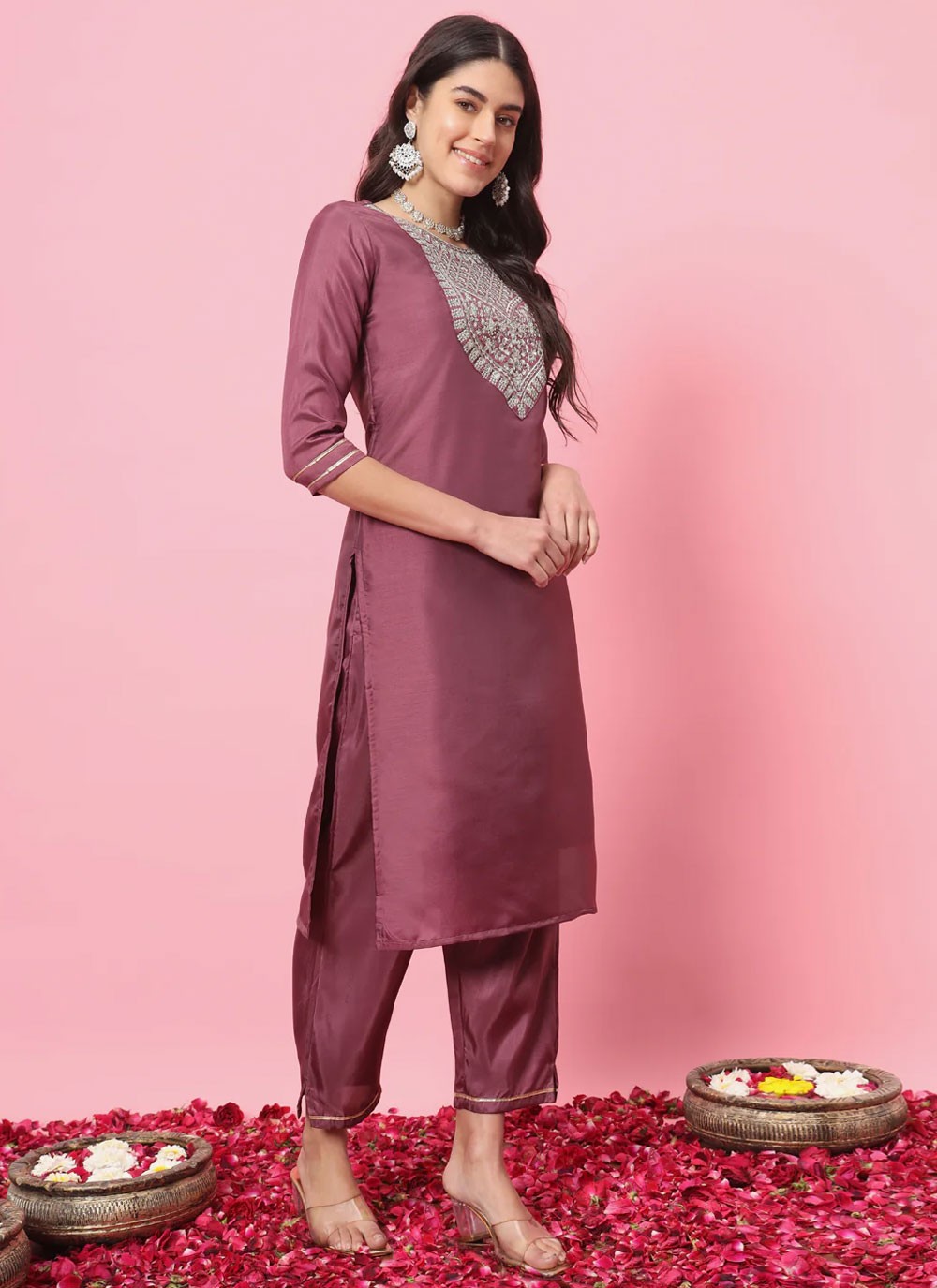 Silk Blend Salwar Suit - T2434