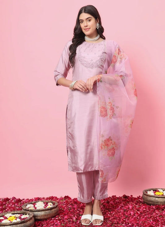 Silk Blend Salwar Suit - T2482