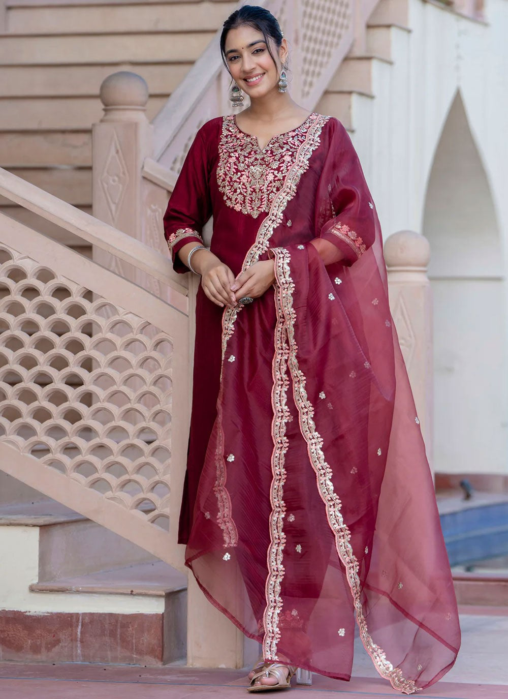 Silk Blend Salwar Suit - T3892