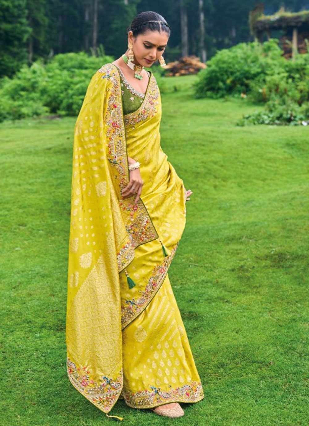 Classic Embroidered Silk Saree - S4410