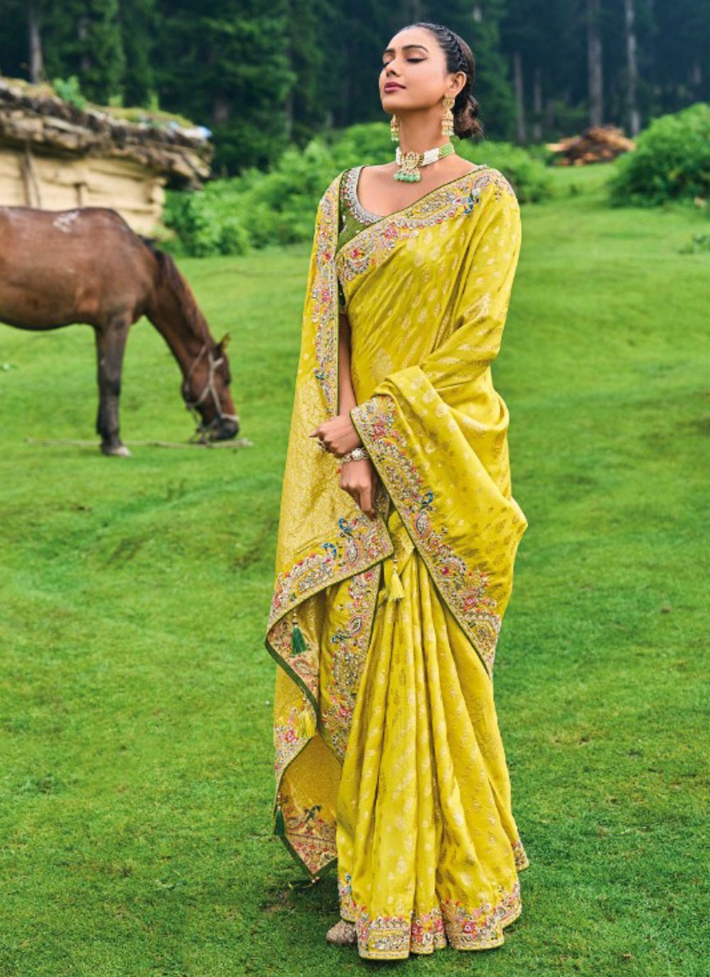 Classic Embroidered Silk Saree - S4410