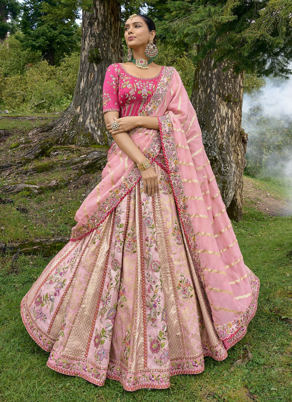 Embroidered Silk A - Line Lehenga - L1300