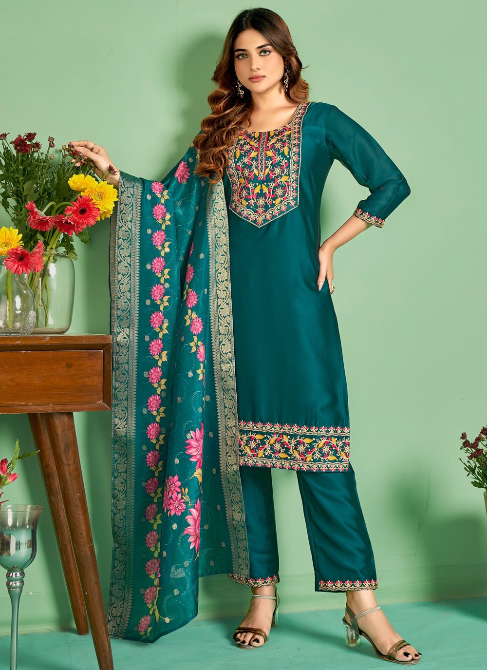 Silk Salwar Suit - T3724