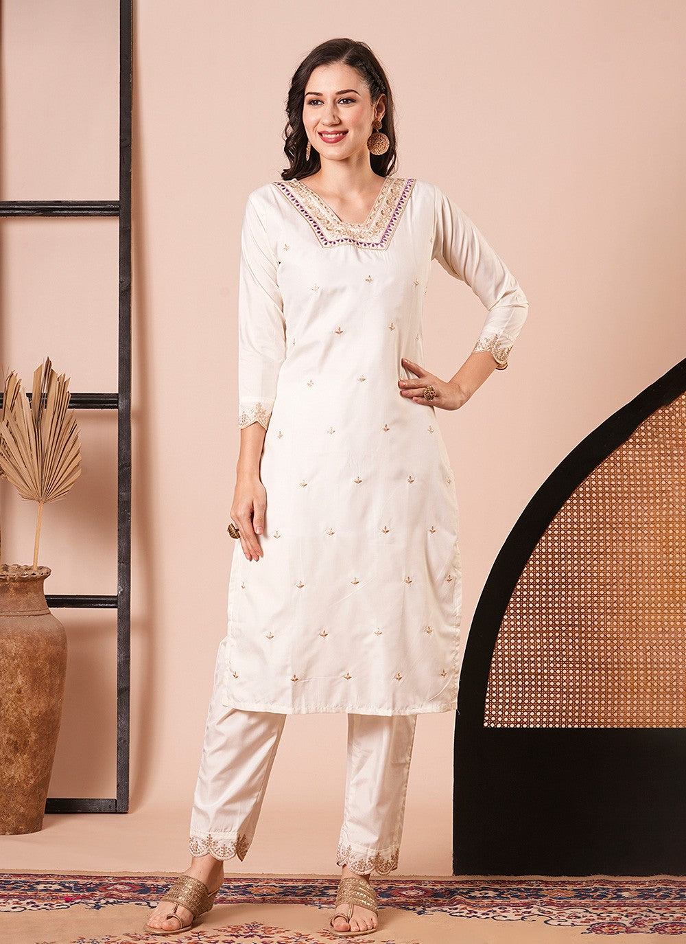 Silk Pant Style Suit - T4198