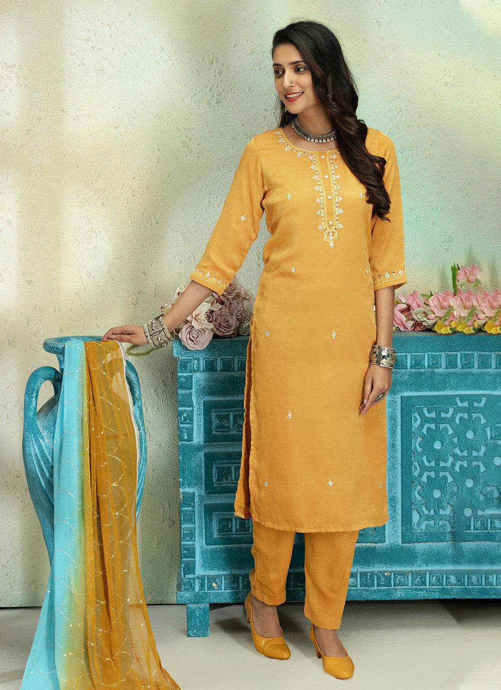 Silk Salwar Suit - T2035