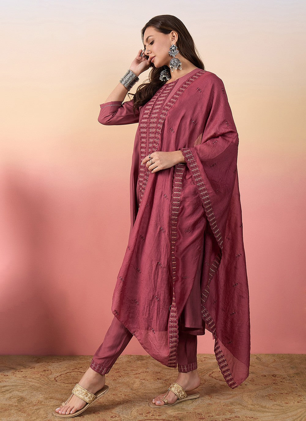 Silk Pant Style Suit - T3702