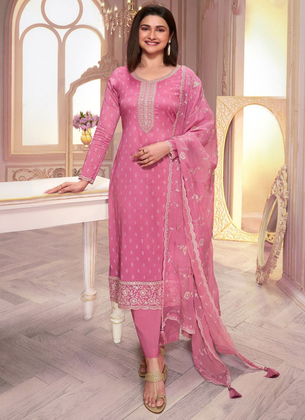 Silk Salwar Suit - T3907