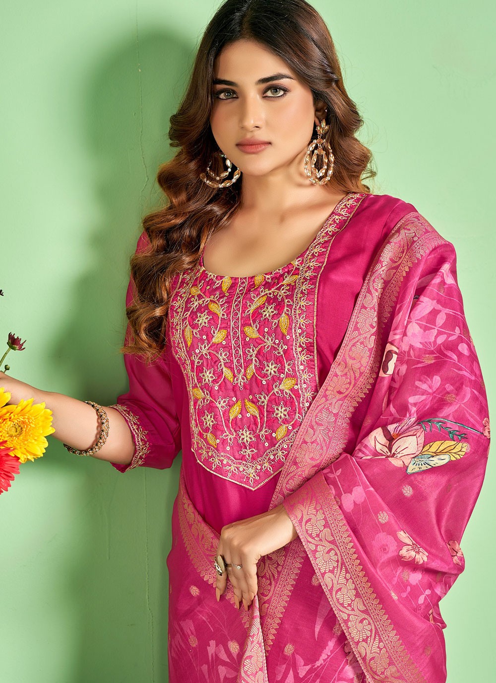 Silk Salwar Suit - T3724