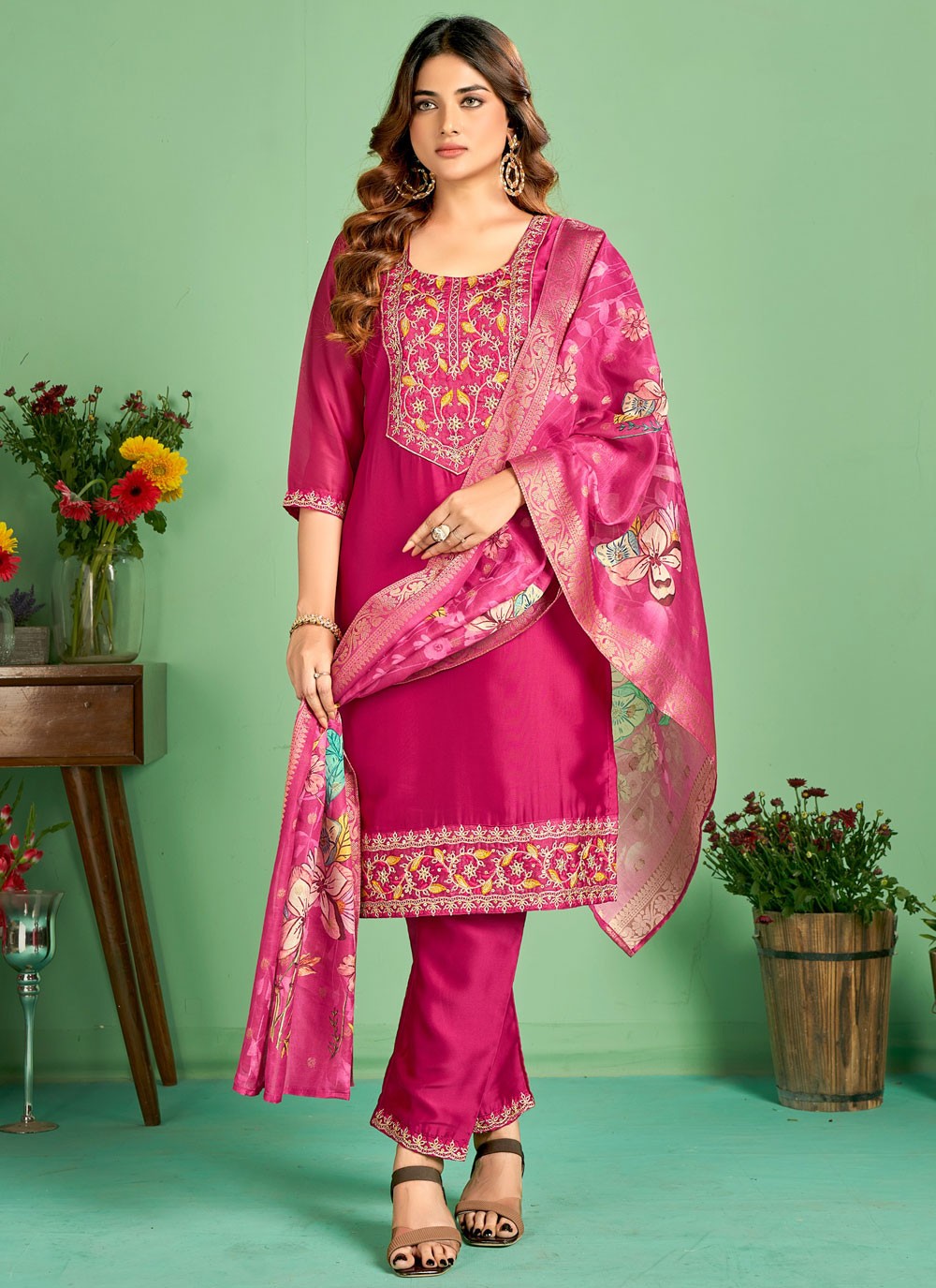 Silk Salwar Suit - T3724