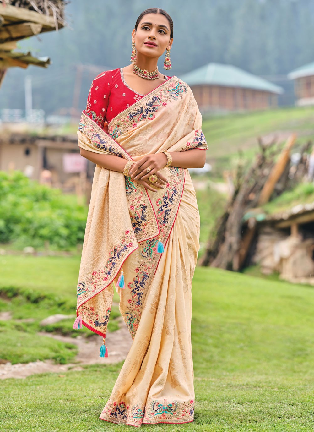 Classic Embroidered Silk Saree - S4410