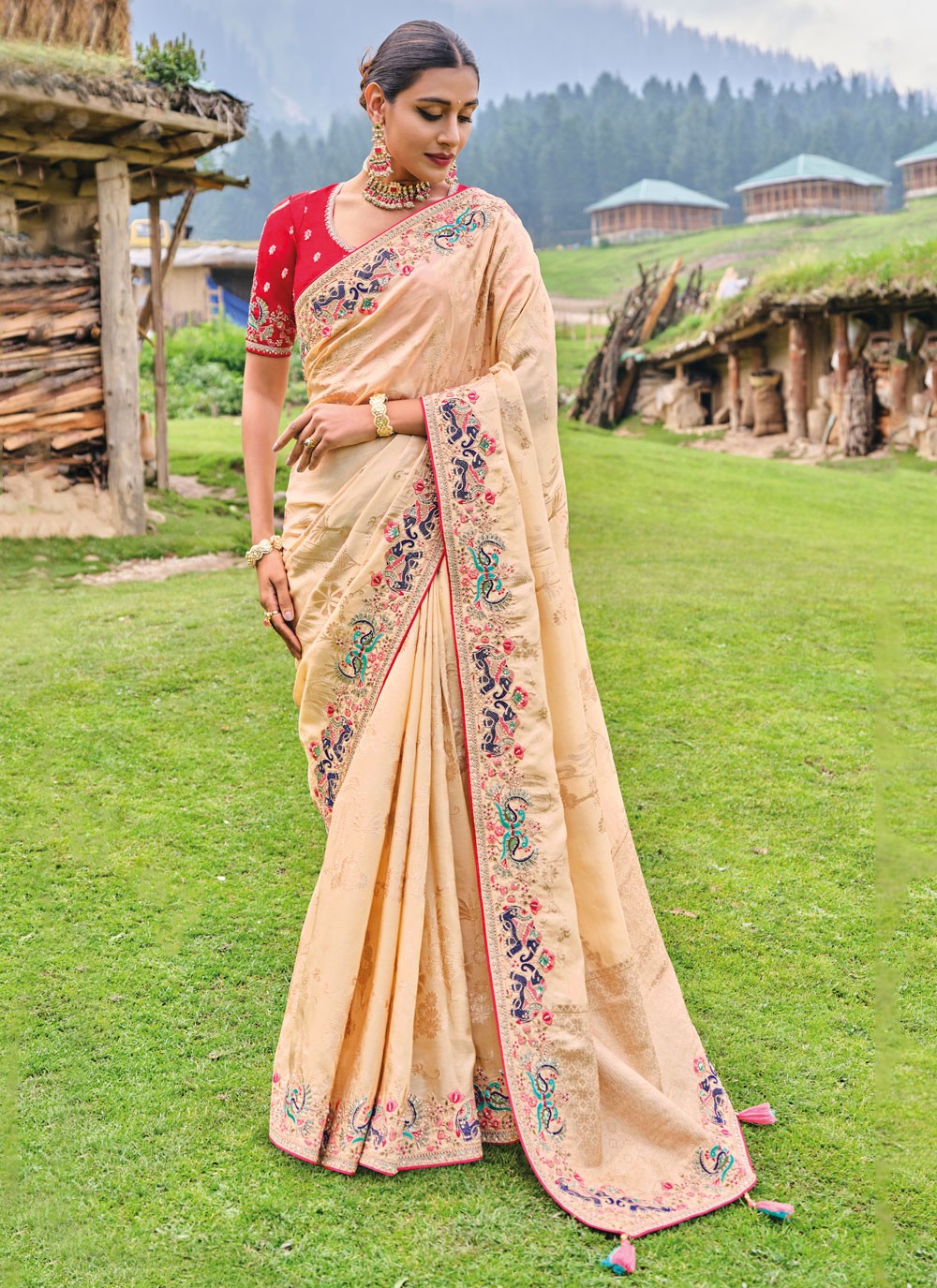 Classic Embroidered Silk Saree - S4410