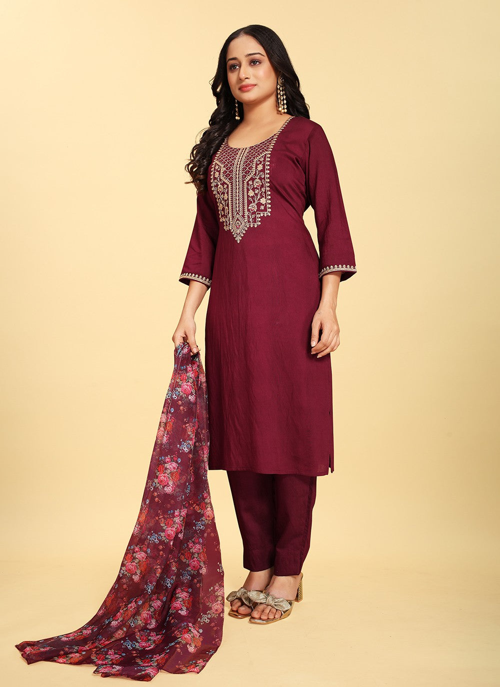 Silk Pant Style Suit - T2701