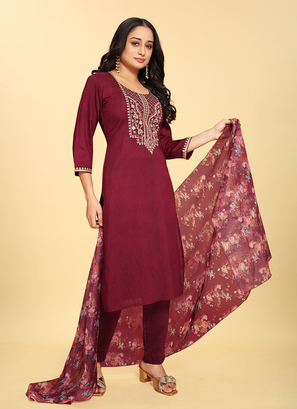 Silk Pant Style Suit - T2701