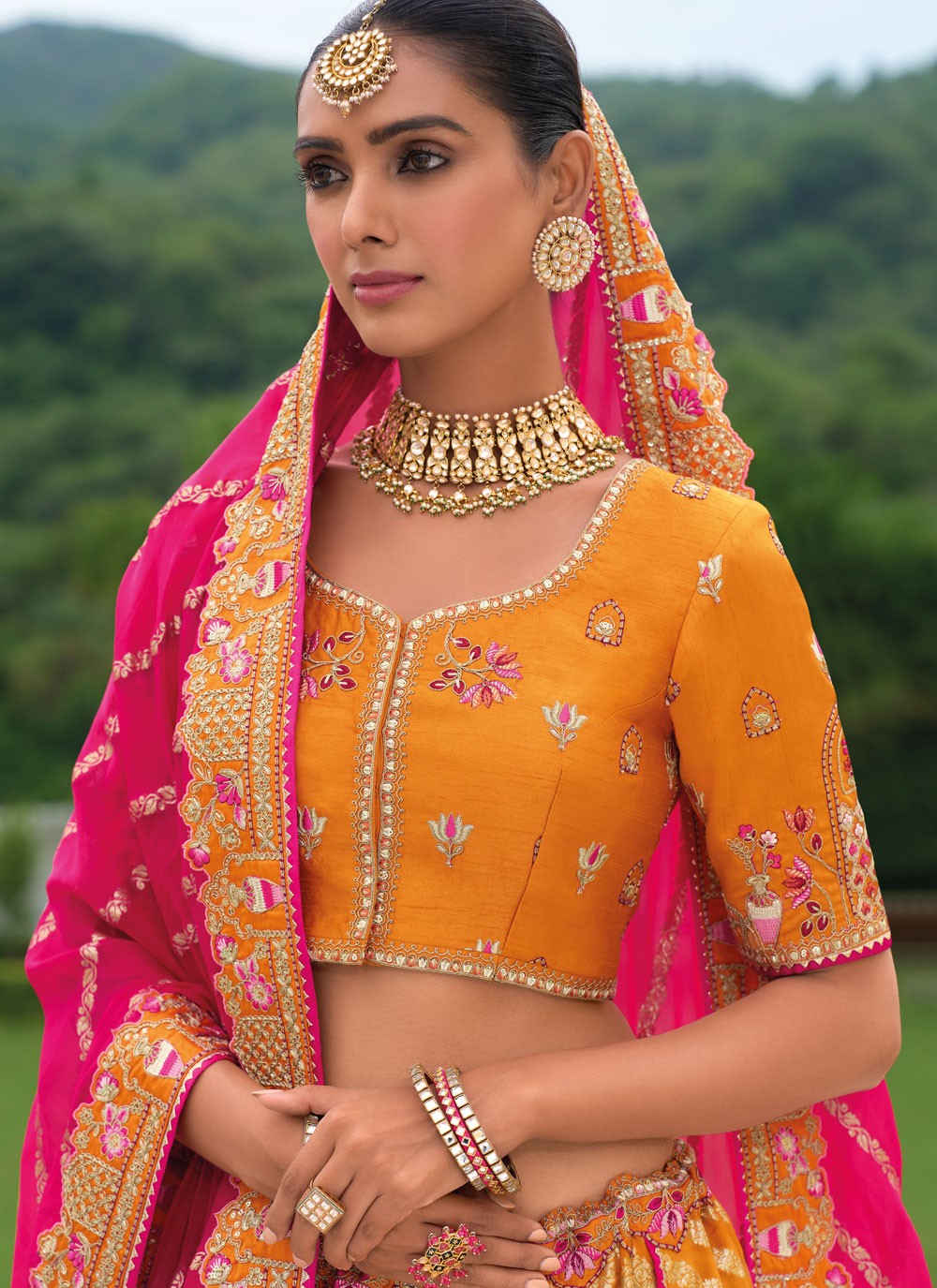 Embroidered Silk Lehenga - L3142