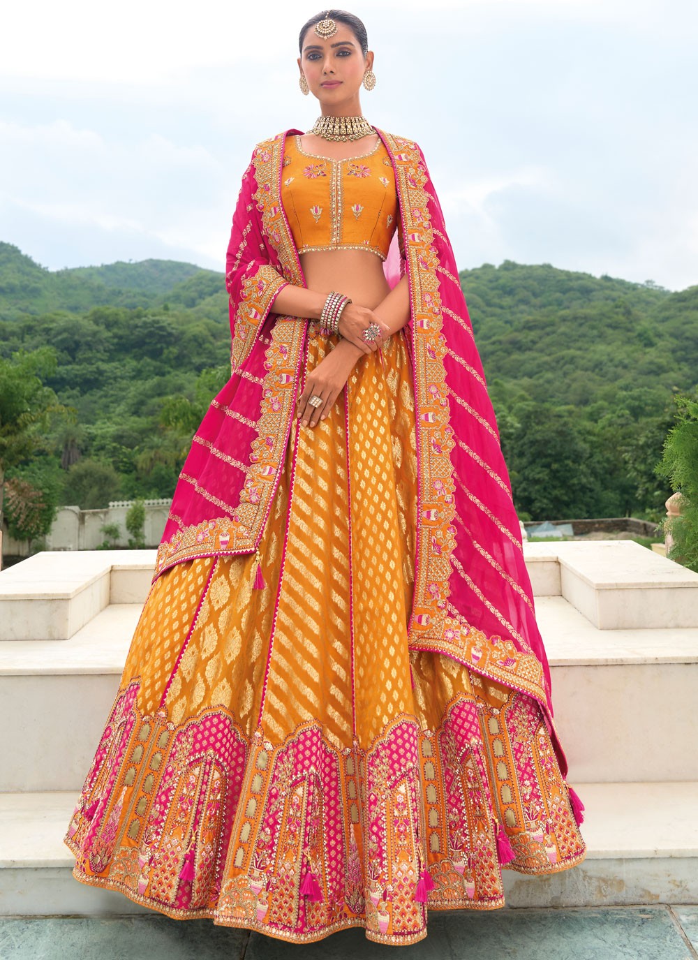 Embroidered Silk Lehenga - L3142