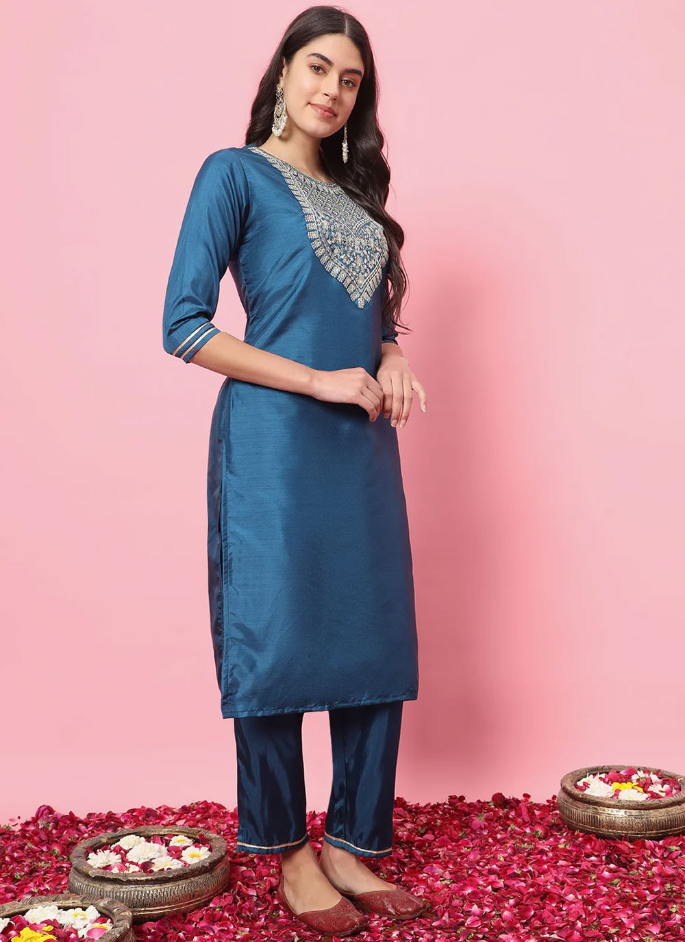 Silk Blend Salwar Suit - T2434