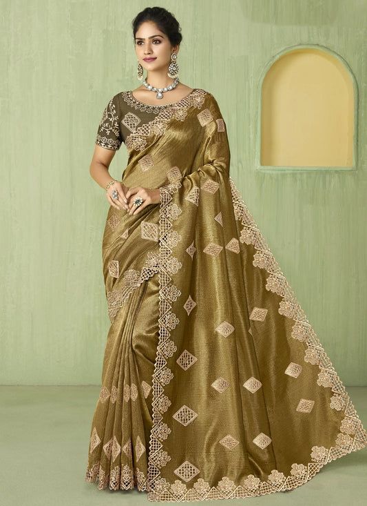 Classic Embroidered Tissue Saree - S9238