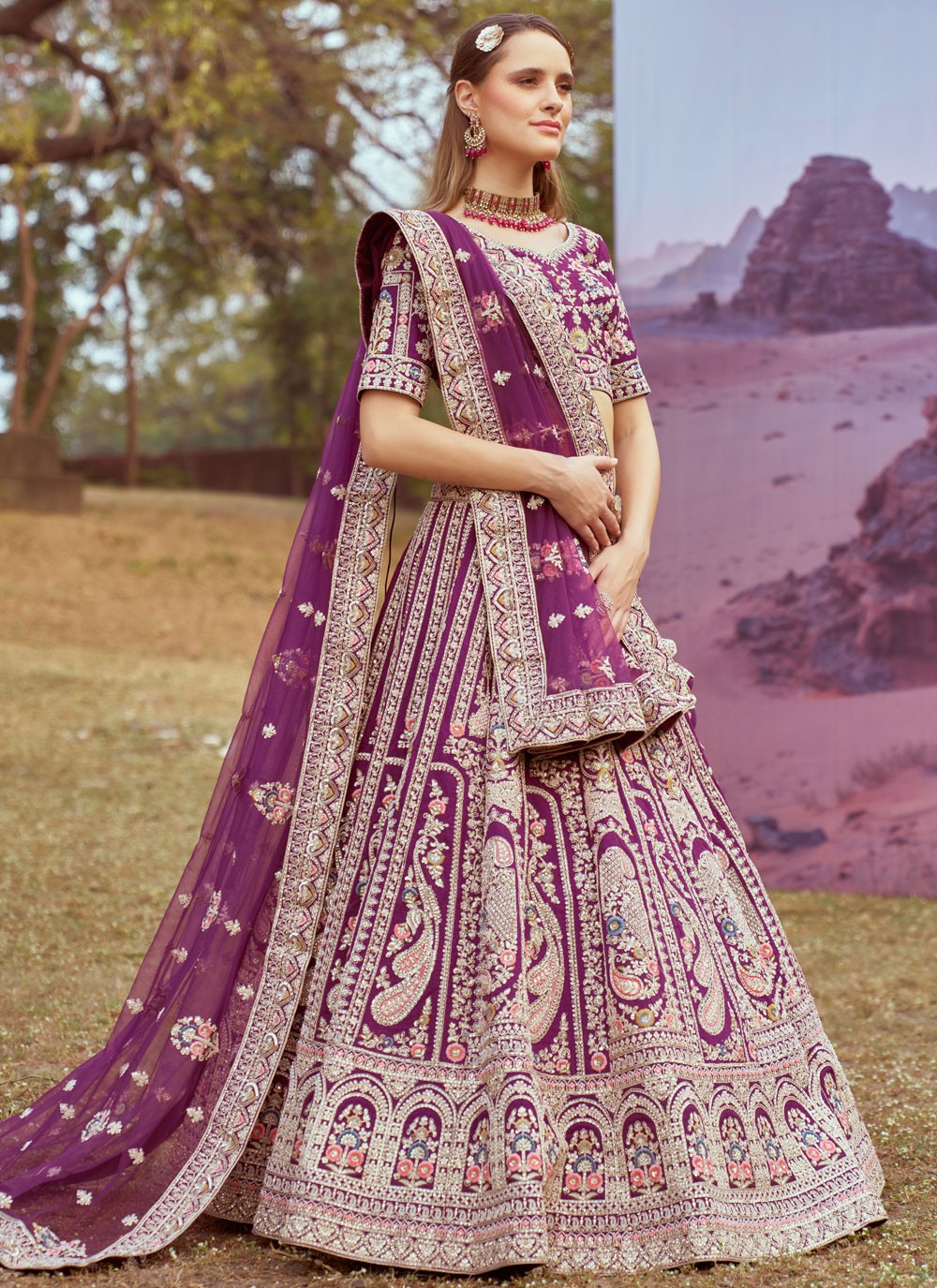 Beads Organza A - Line Lehenga - L2931