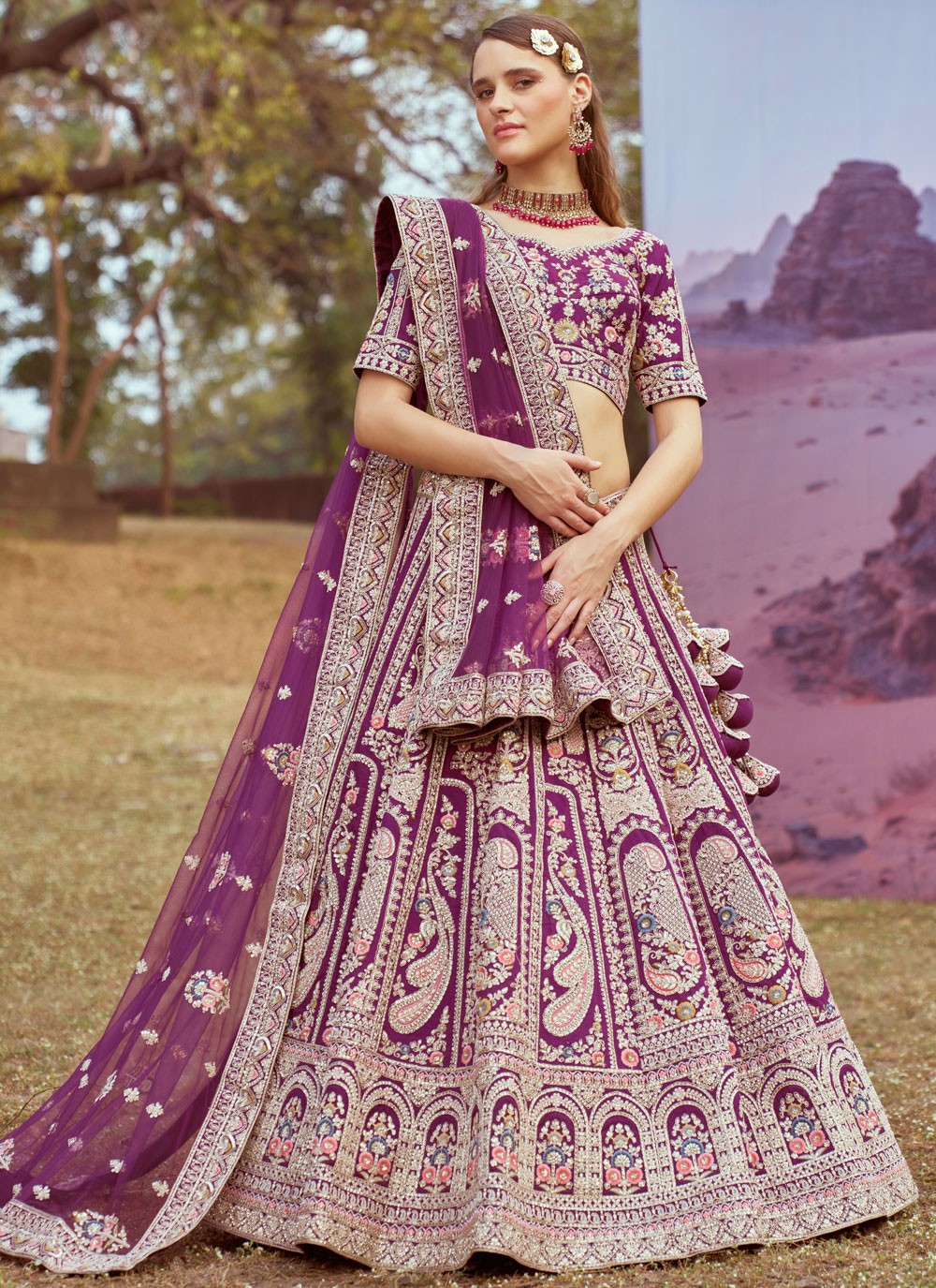 Beads Organza A - Line Lehenga - L2931