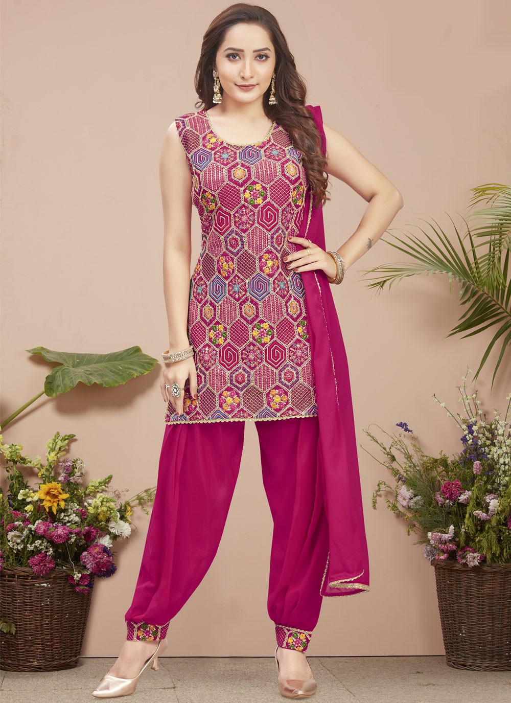 Embroidered Georgette Salwar Suit - T4388