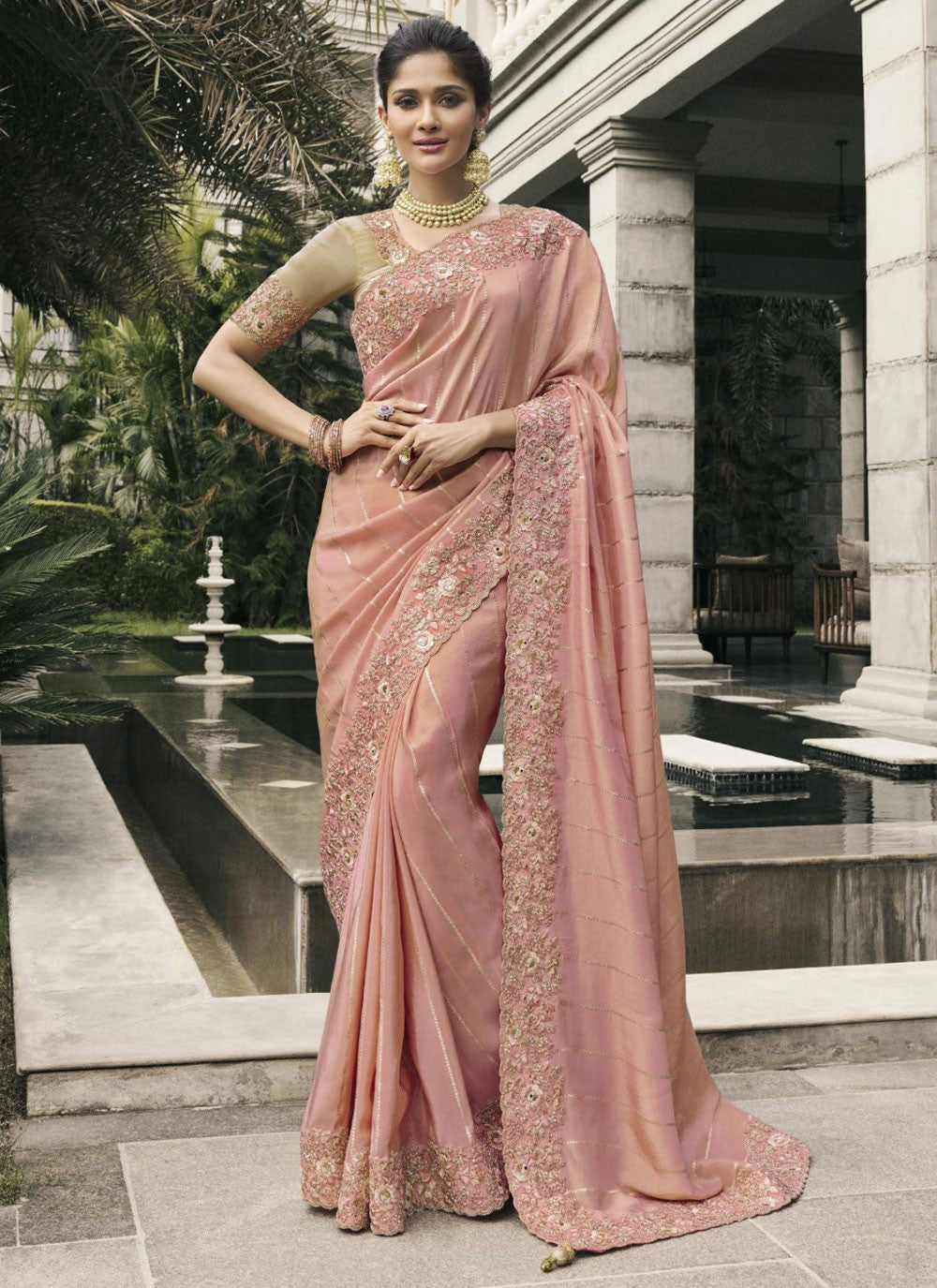 Classic Border Work Tussar Silk Saree - S9485