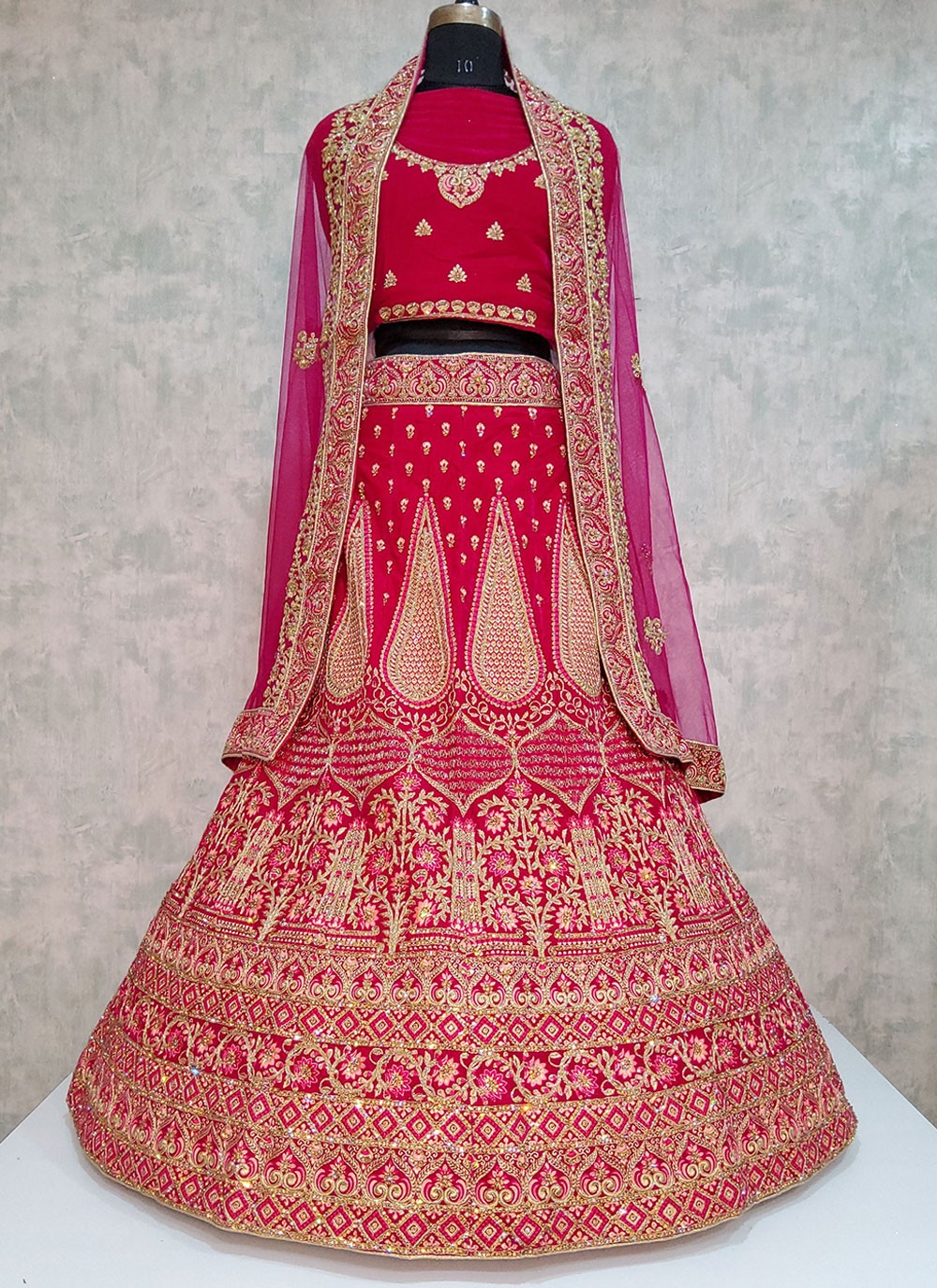 Embroidered Velvet A - Line Lehenga - L1961