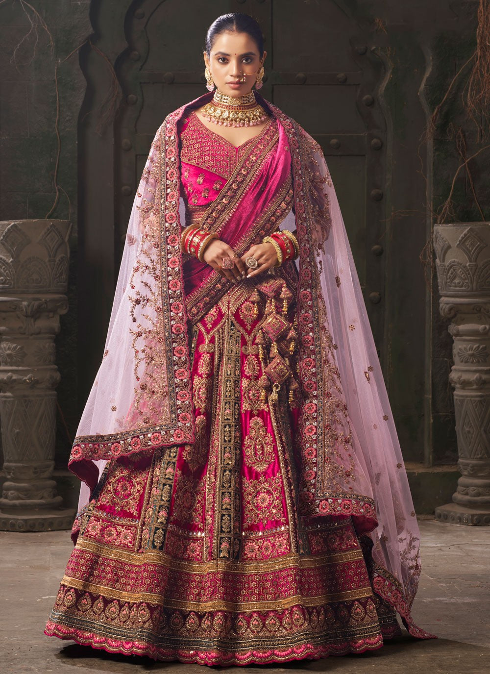 Cord Lycra, Velvet Readymade Lehenga Choli - L2208