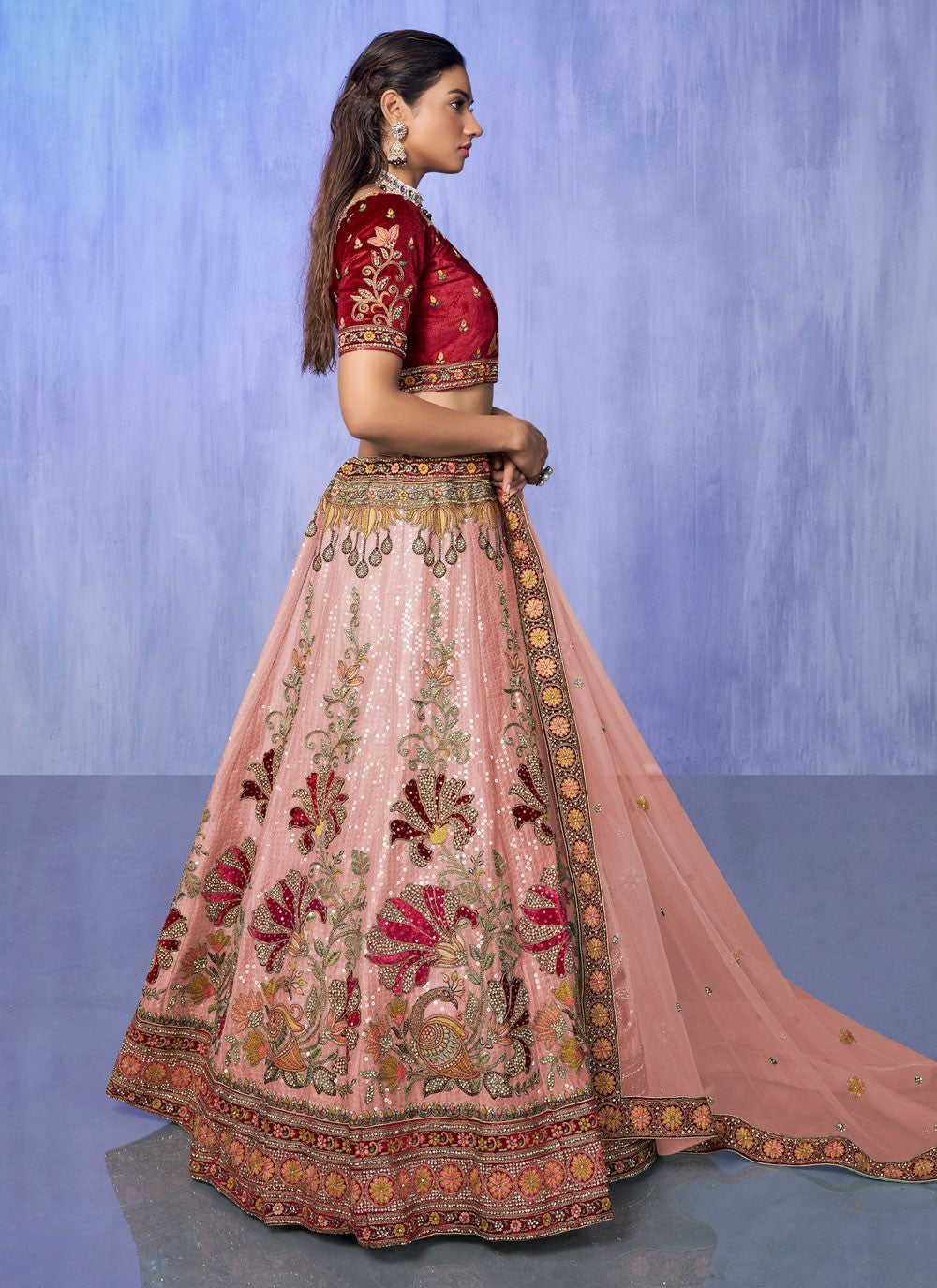 Embroidered Georgette A - Line Lehenga - L1332