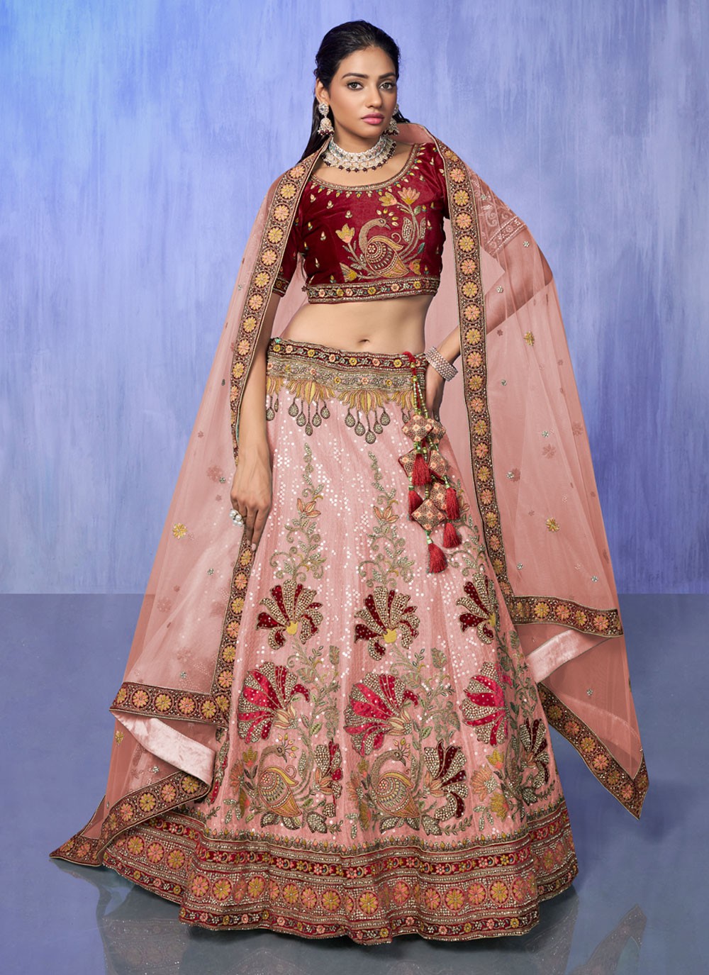 Embroidered Georgette A - Line Lehenga - L1332