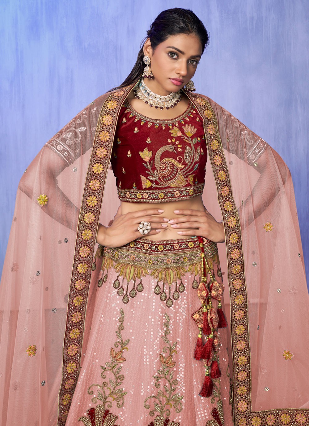 Embroidered Georgette A - Line Lehenga - L1332