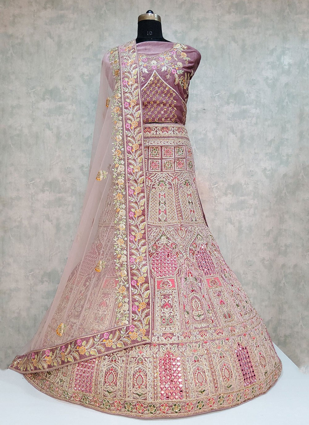 Embroidered Velvet A - Line Lehenga - L2026