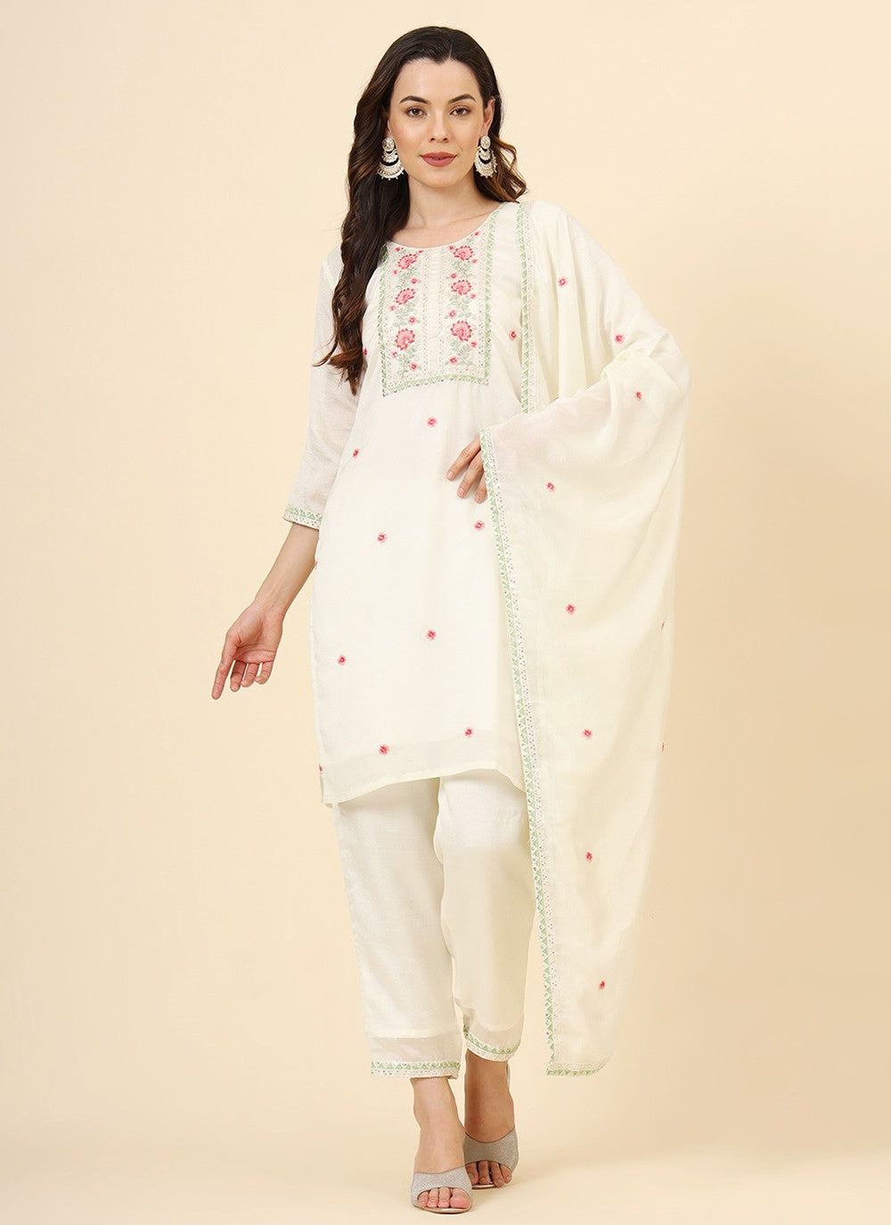 Vichitra Silk Pant Style Suit - T3471